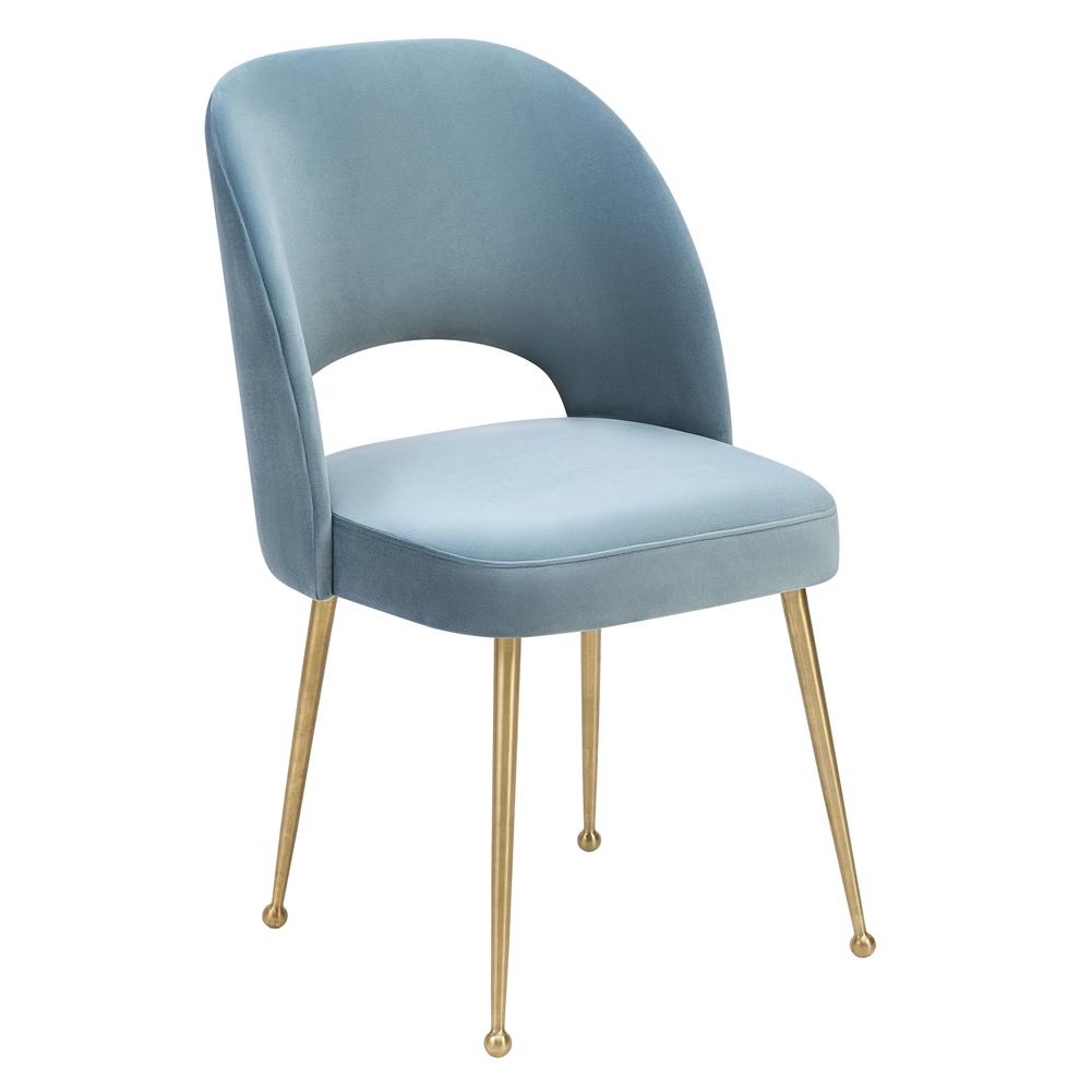 Coastal Sea Blue Velvet Chair, Belen Kox