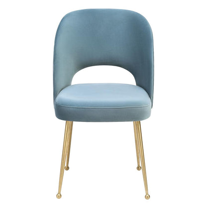 Coastal Sea Blue Velvet Chair, Belen Kox