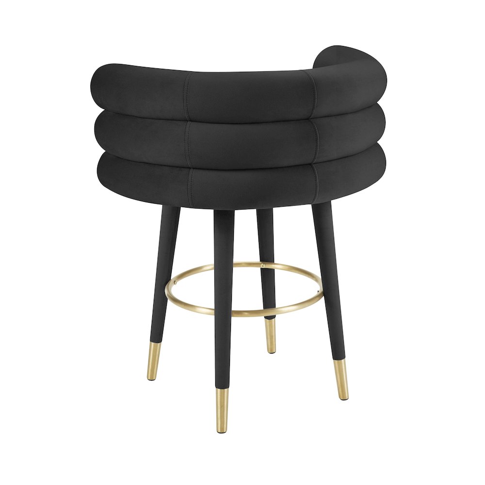 Betty Black Velvet Counter Stool