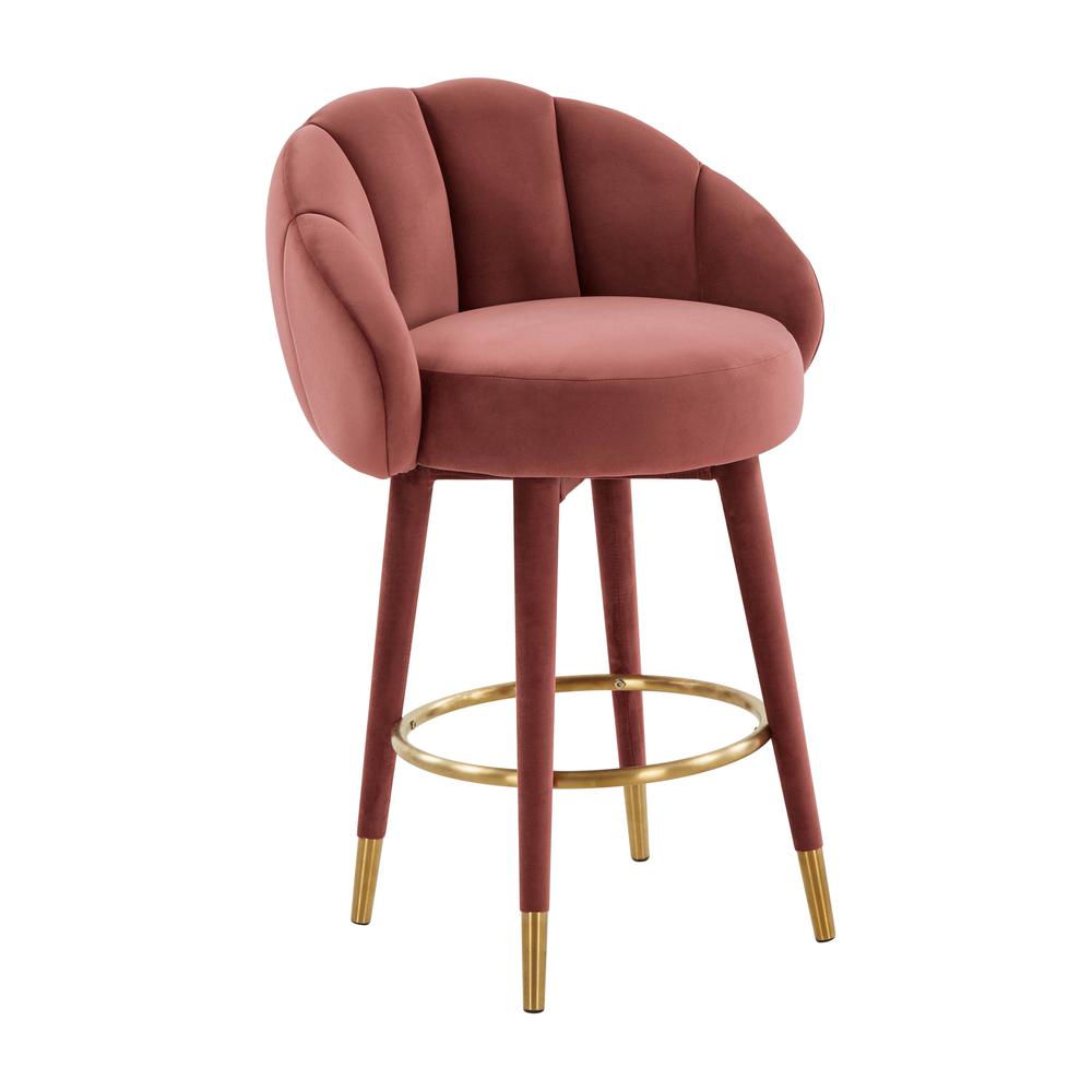 Myla Salmon Swivel Counter Stool