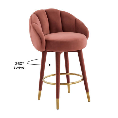 Myla Salmon Swivel Counter Stool