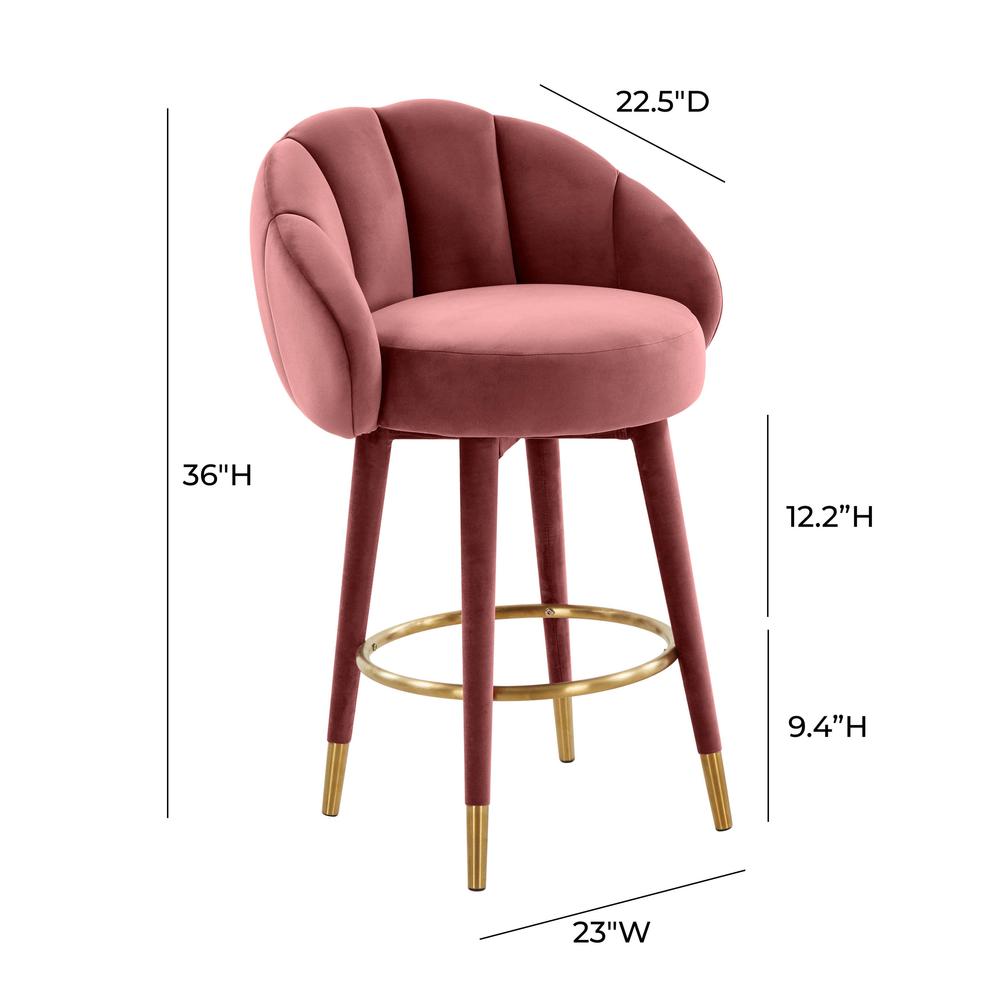 Myla Salmon Swivel Counter Stool