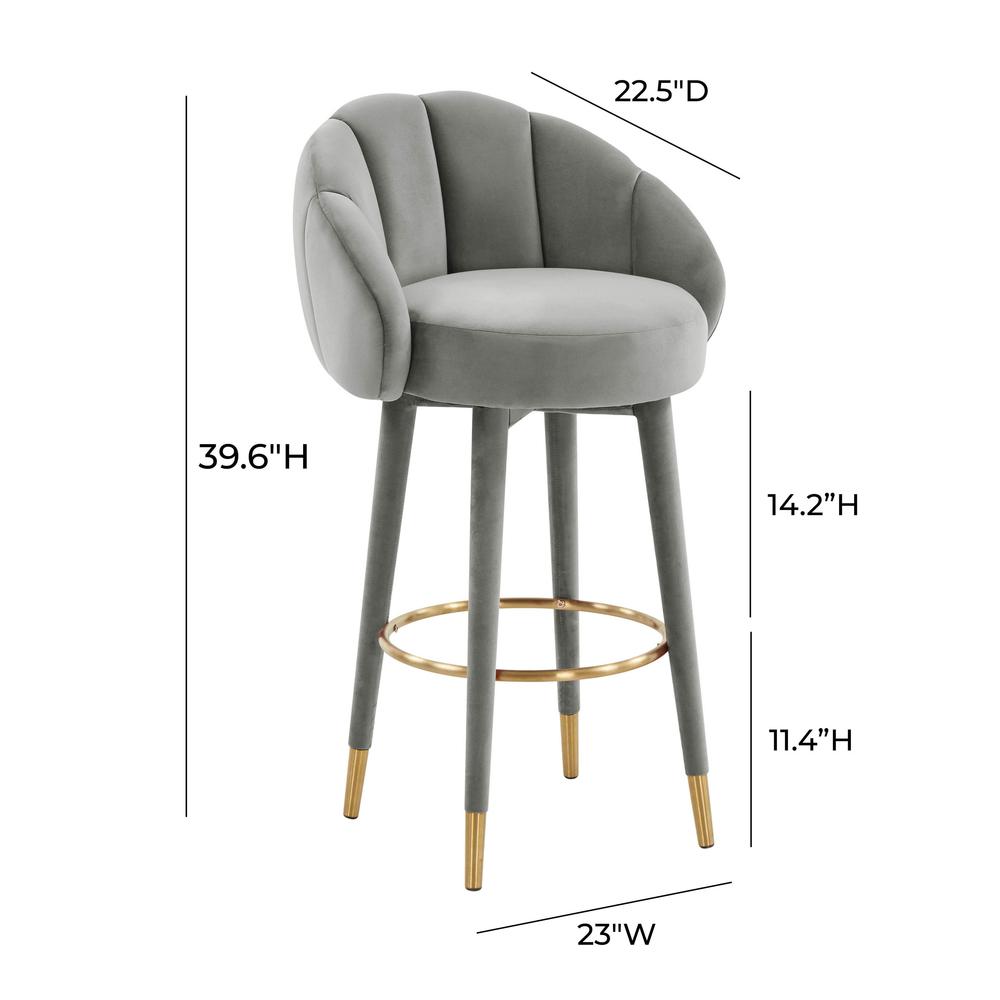 Myla Light Grey Swivel Bar Stool