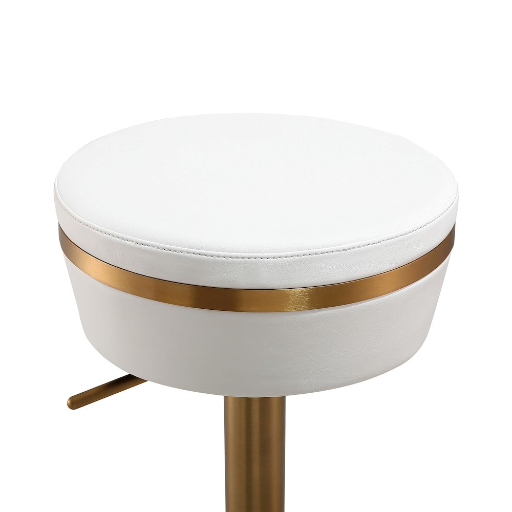 Astro White and Gold Adjustable Stool