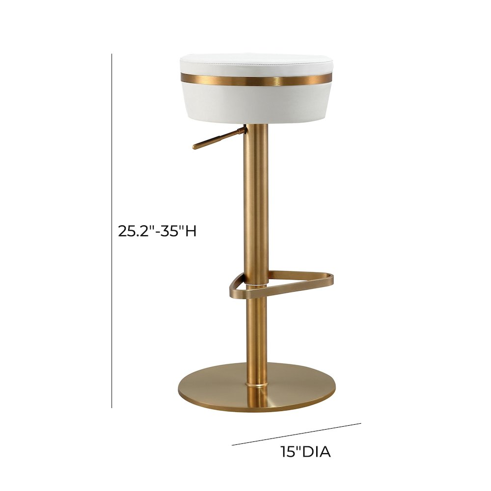 Astro White and Gold Adjustable Stool