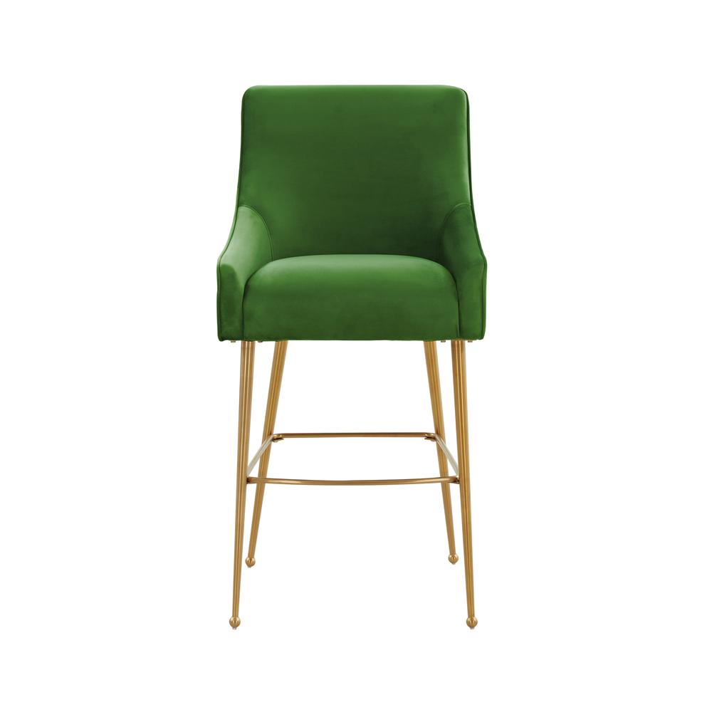 Beatrix Green Velvet Bar Stool - Gold Legs