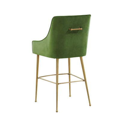 Beatrix Green Velvet Bar Stool - Gold Legs