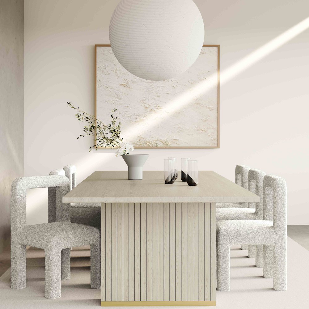 Hazel Grey Boucle Dining Chair