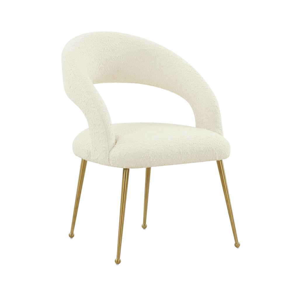 Gold Leg Modern Glam Dining Chair with Fiber-Wrapped Foam Seat