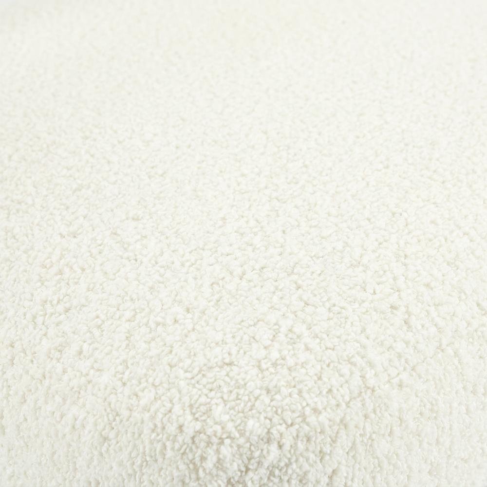 Boucle Accent Chair with Ash Wood Legs for Living Room or Bedroom, Cream