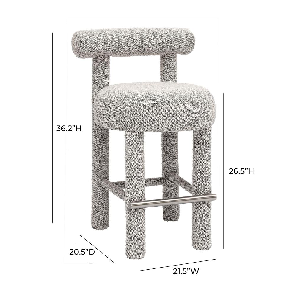 Carmel Black & White Boucle Counter Stool