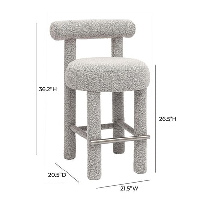 Carmel Black & White Boucle Counter Stool
