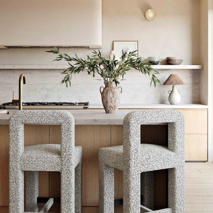 Hazel Grey Boucle Counter Stool