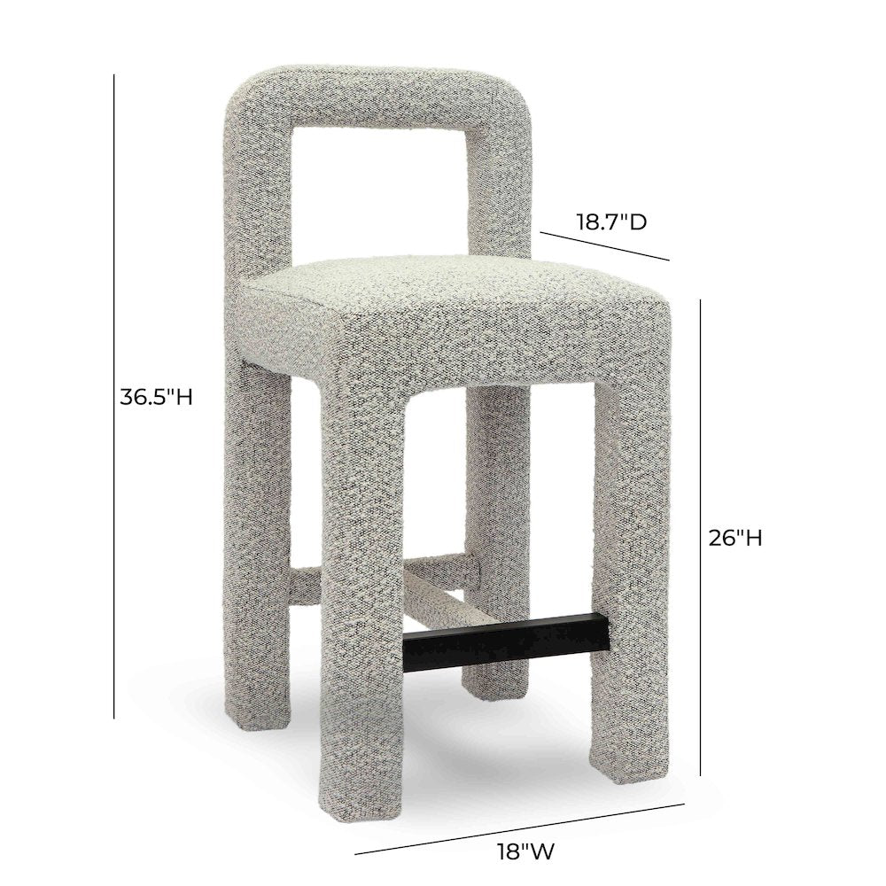 Hazel Grey Boucle Counter Stool
