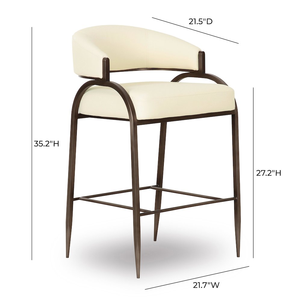 Tatum Cream Performance Vegan Leather Counter Stool