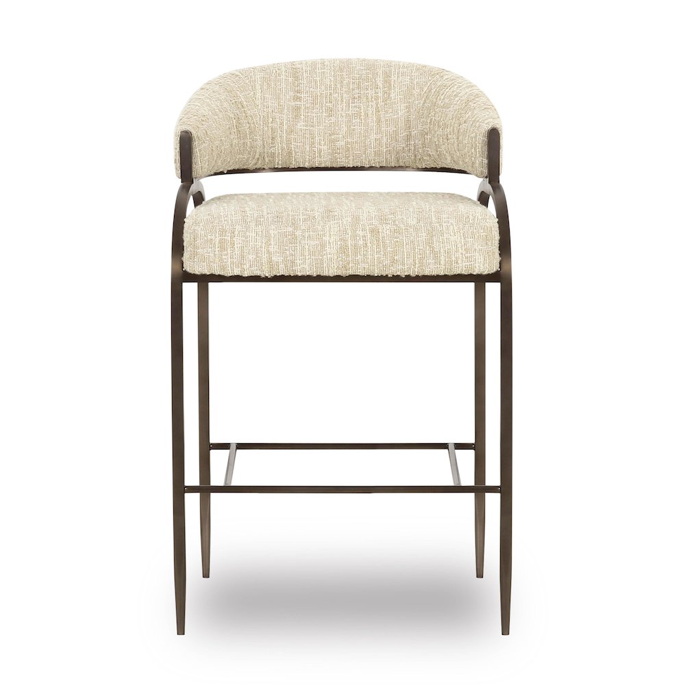 Tatum Taupe Textured Performance Boucle Counter Stool