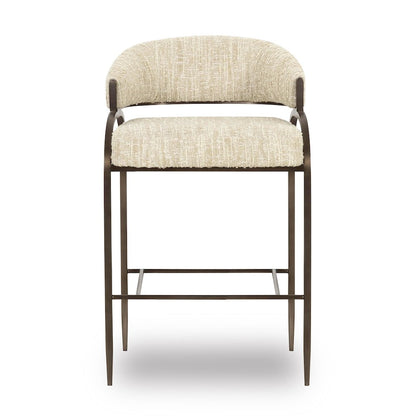 Tatum Taupe Textured Performance Boucle Counter Stool