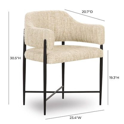Sezanne Taupe Textured Performance Boucle Dining Chair