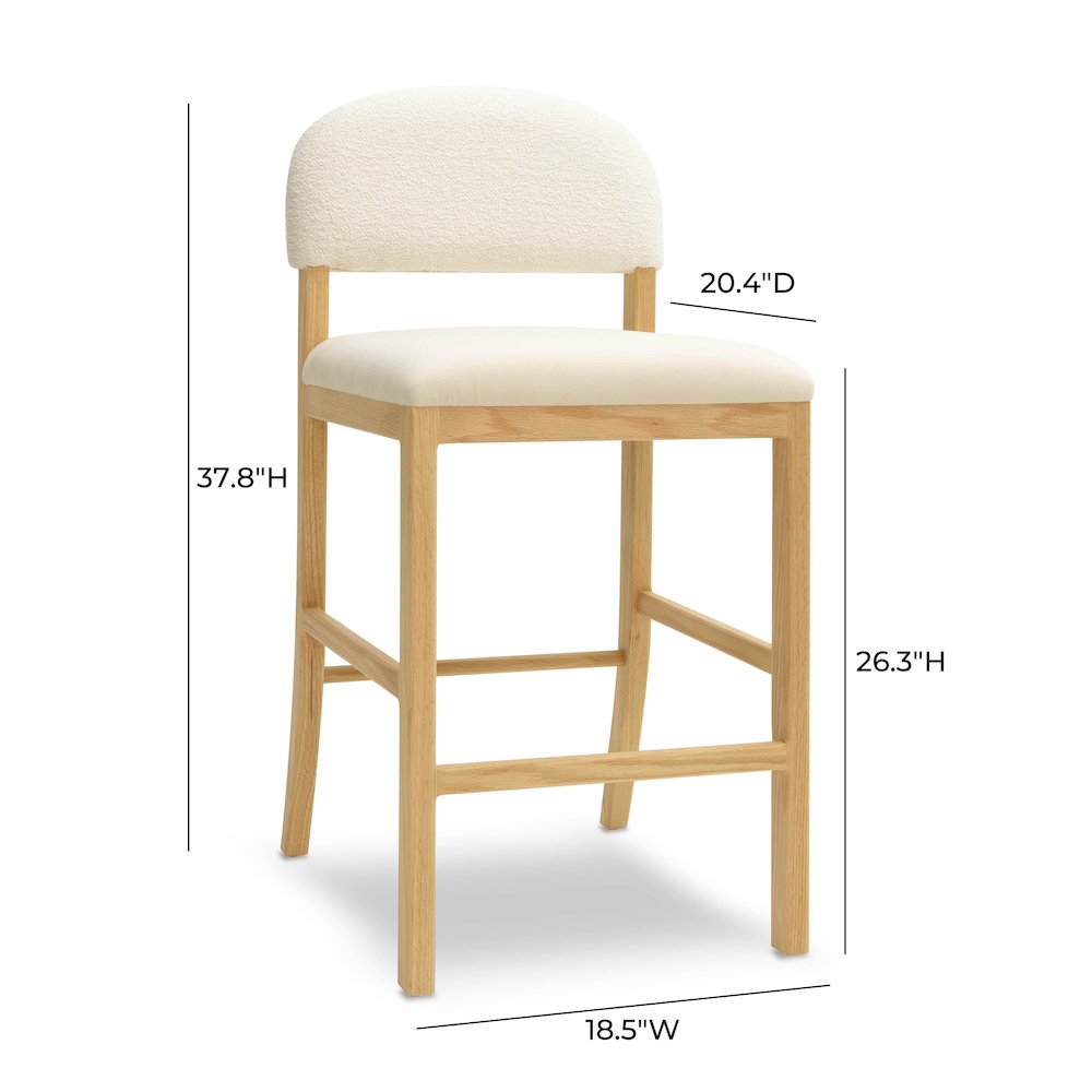 Calla Cream Performance Velvet Counter Stool