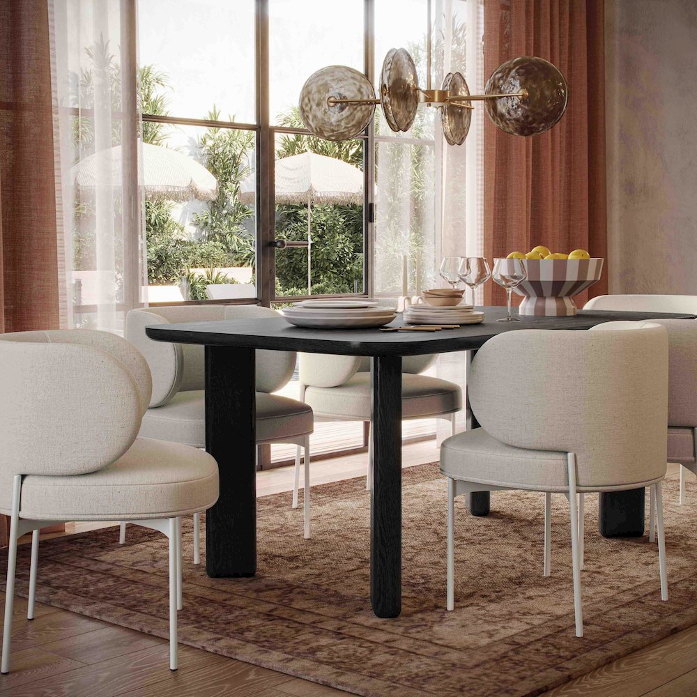 Maureen Cream Performance Upcycled Linen Dining Chair