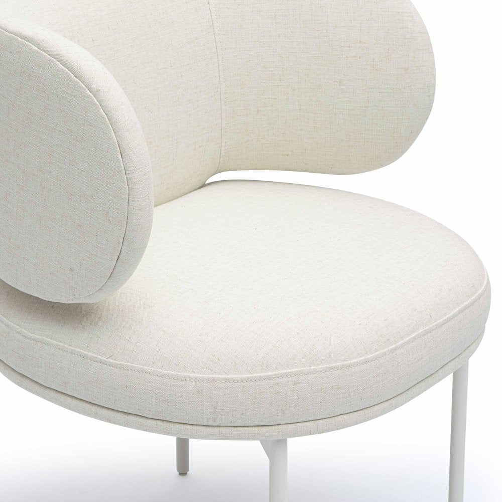 Maureen Cream Performance Upcycled Linen Dining Chair