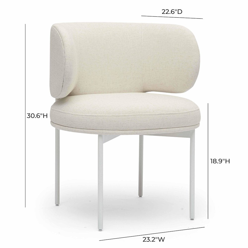 Maureen Cream Performance Upcycled Linen Dining Chair
