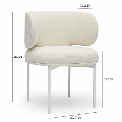 Maureen Cream Performance Upcycled Linen Dining Chair