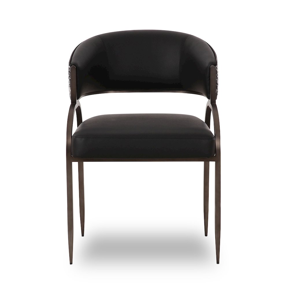 Tatum Black Vegan Leather 2-Tone Dining Chair