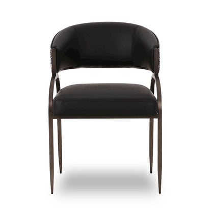 Tatum Black Vegan Leather 2-Tone Dining Chair