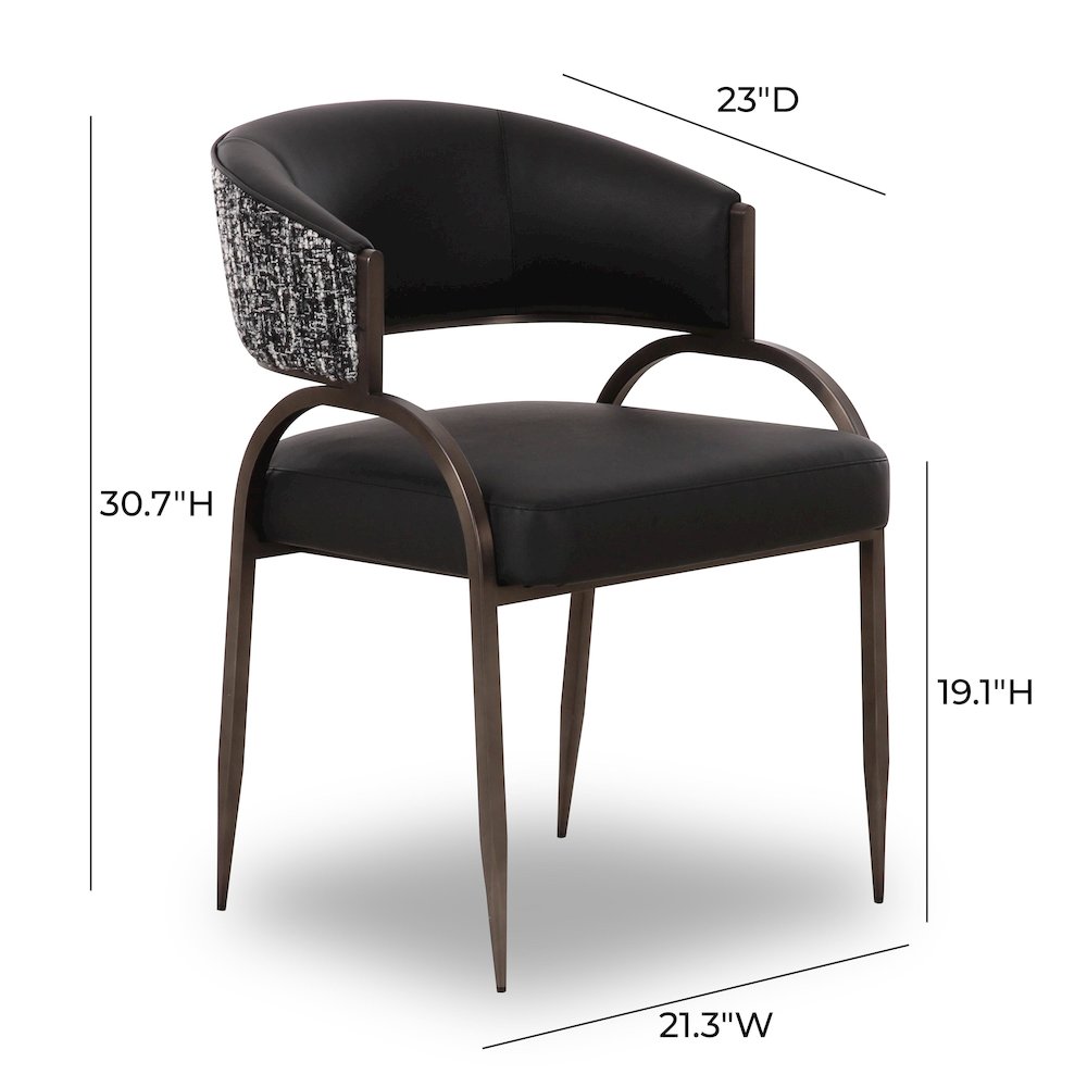 Tatum Black Vegan Leather 2-Tone Dining Chair