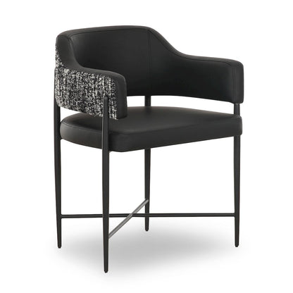 Sezanne Black Vegan Leather 2-Tone Dining Chair
