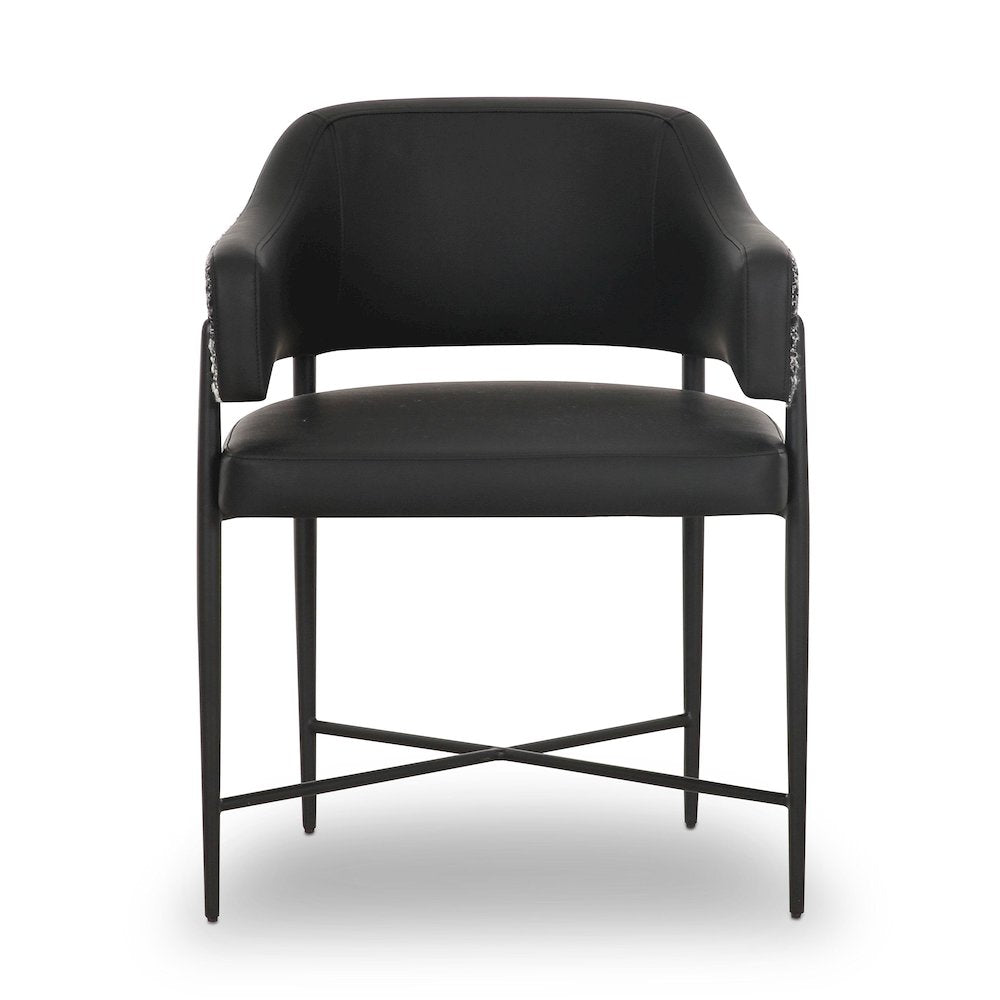 Sezanne Black Vegan Leather 2-Tone Dining Chair