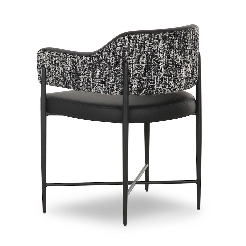 Sezanne Black Vegan Leather 2-Tone Dining Chair