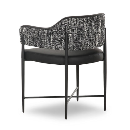 Sezanne Black Vegan Leather 2-Tone Dining Chair