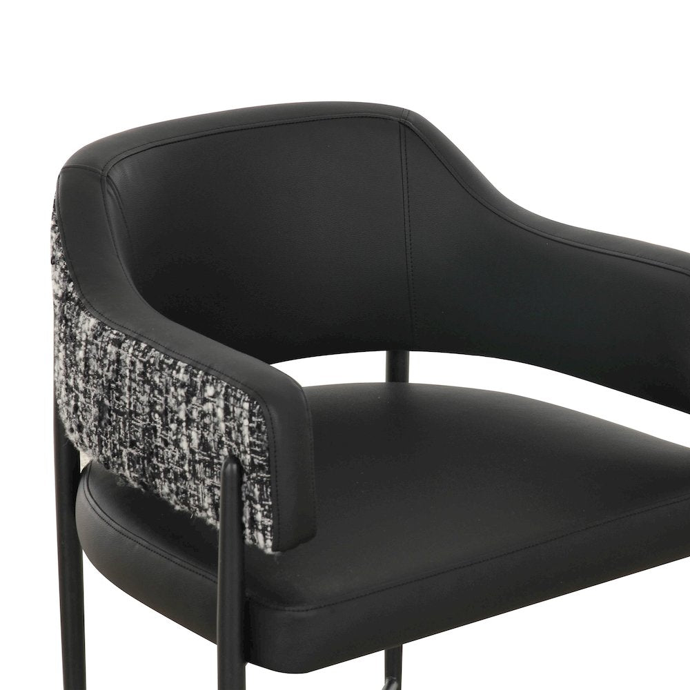 Sezanne Black Vegan Leather 2-Tone Dining Chair