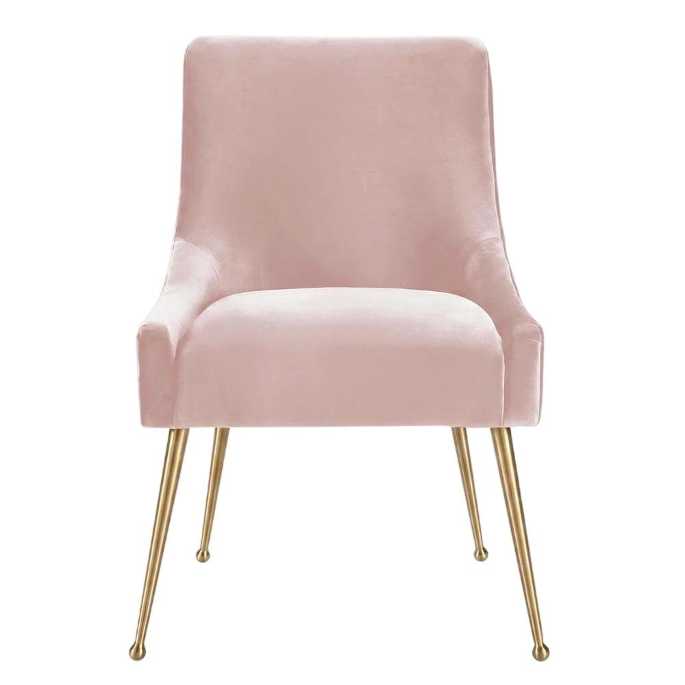 Beatrix Velvet Accent Side Chair with Gold Legs for Bedroom or Living Room