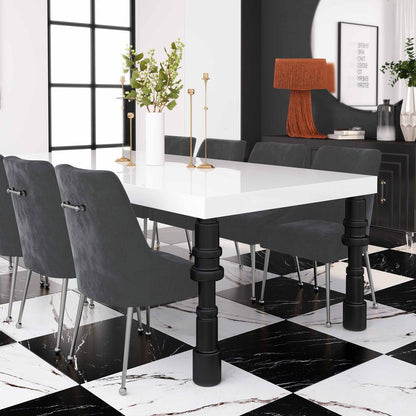 Beatrix Grey Velvet Side Chair with Silver Leg