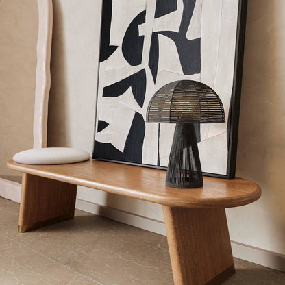 Oddy Black Jute Table Lamp