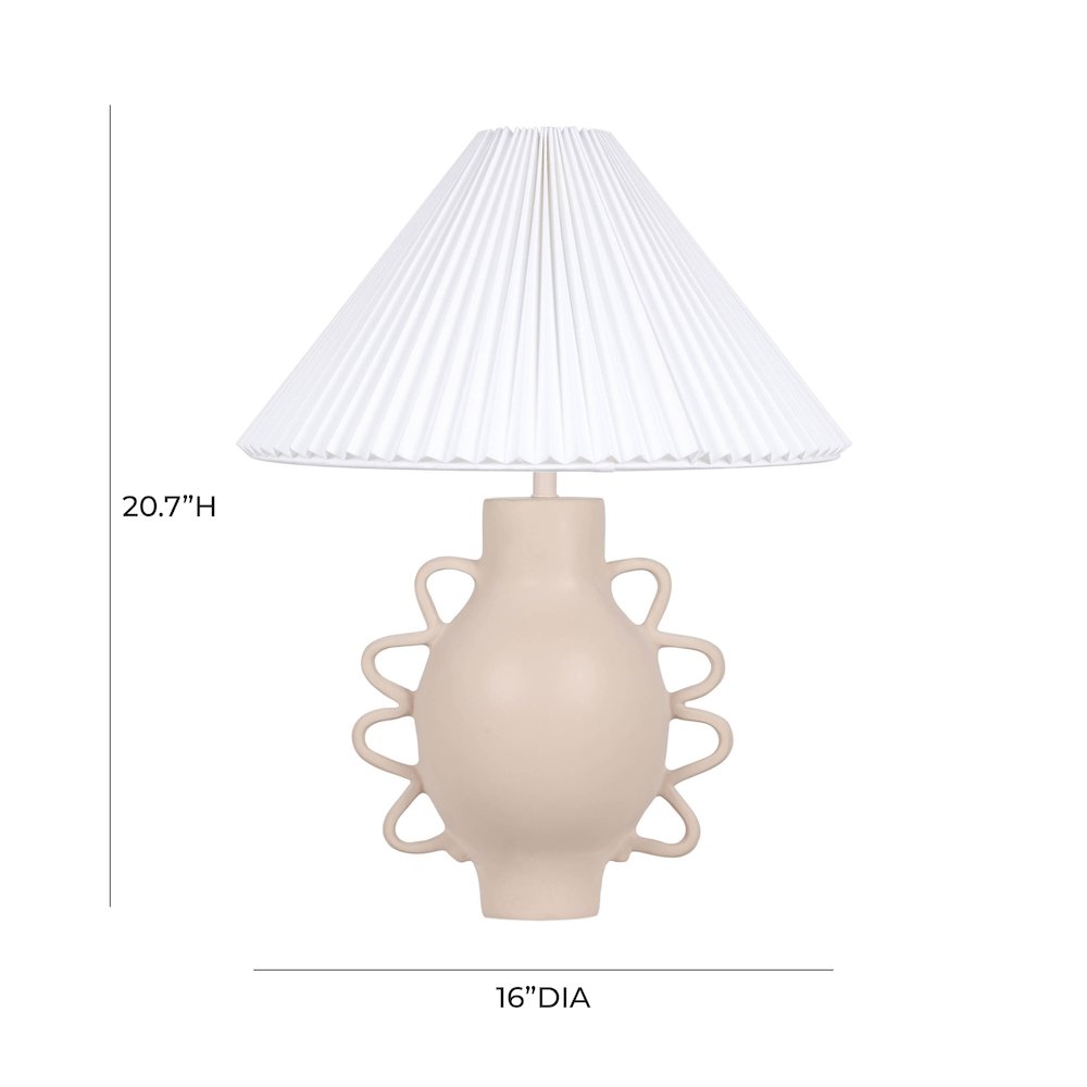 Hazza Cream Pleated Table Lamp