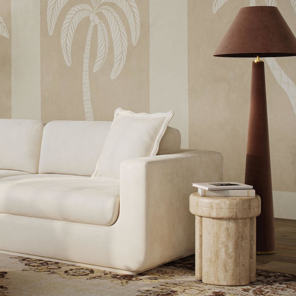 Graham Chocolate Brown Velvet Floor Lamp