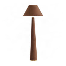 Graham Velvet Floor Lamp with Iron Base and Push-Button Switch, Chocolate Brown