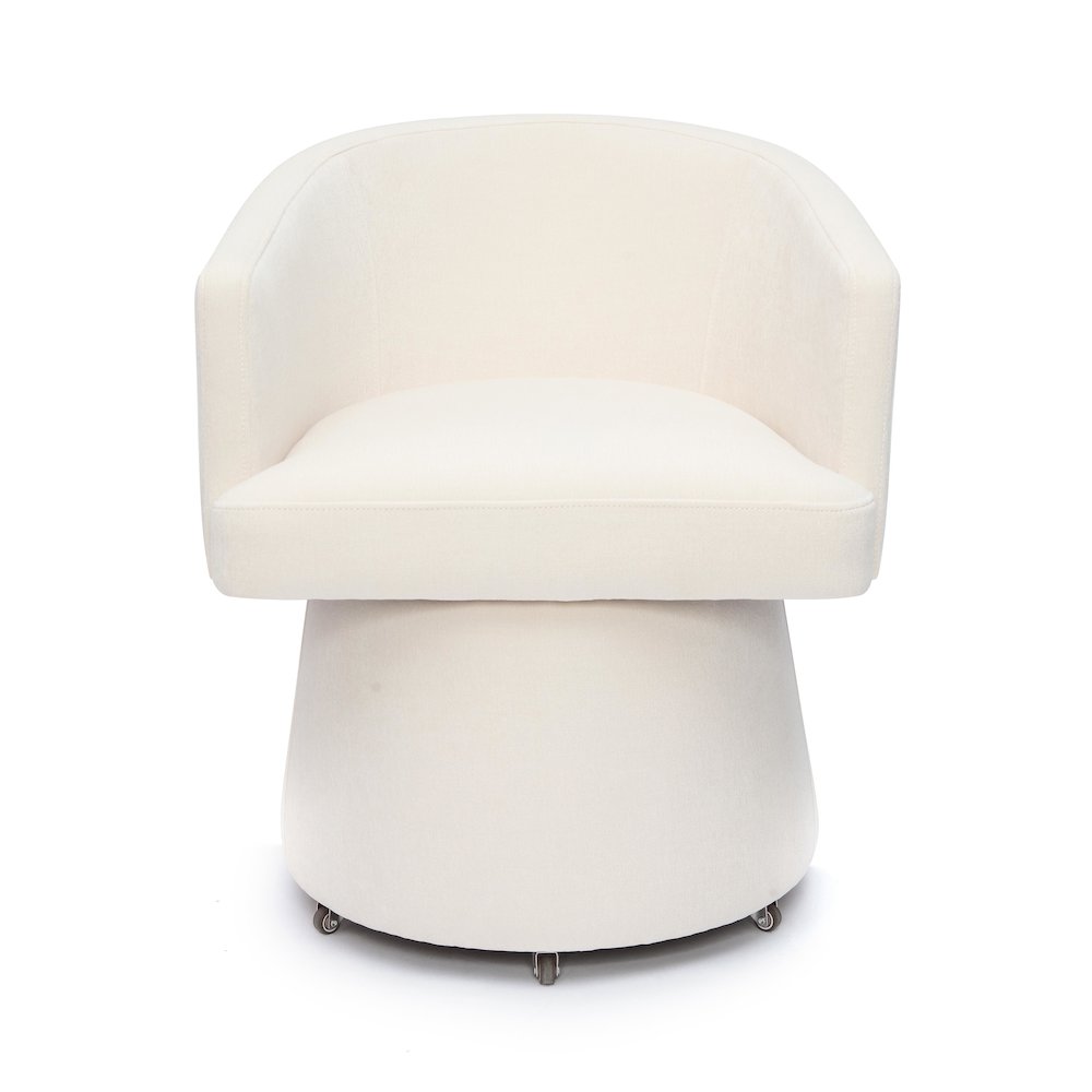 Kristen Cream Upcycled Chenille Rolling Desk Chair