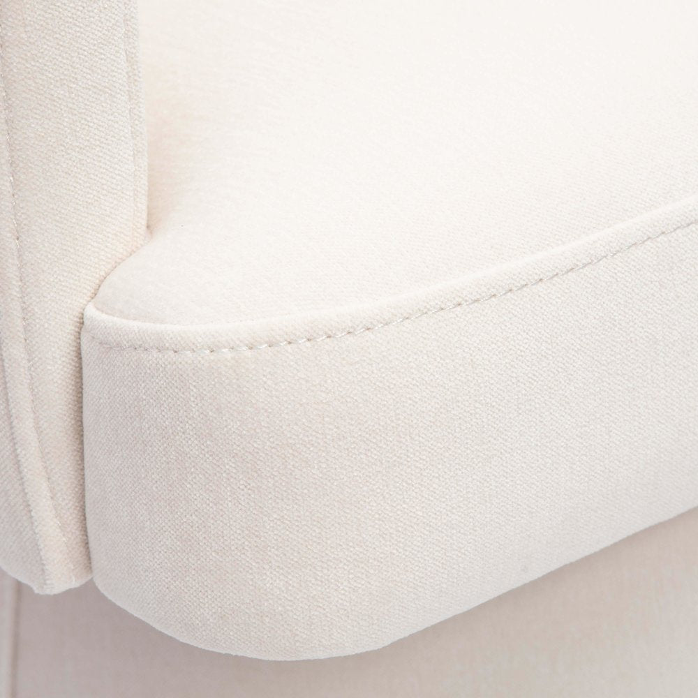 Kristen Cream Upcycled Chenille Rolling Desk Chair