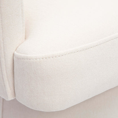 Kristen Cream Upcycled Chenille Rolling Desk Chair
