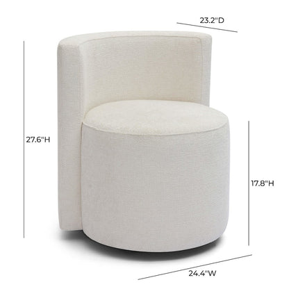 Alyssa Cream Chenille Rolling Desk Chair