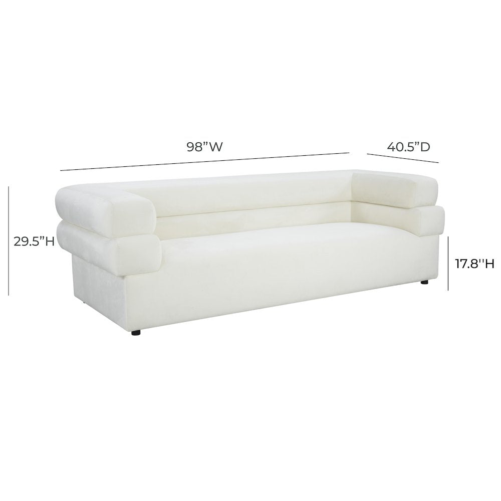 Elsa Cream Velvet Sofa