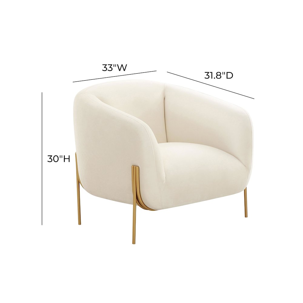 Kandra Cream Velvet Accent Chair