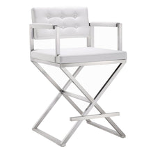 Contemporary White Steel Counter Stool, Belen Kox