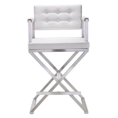 Contemporary White Steel Counter Stool, Belen Kox