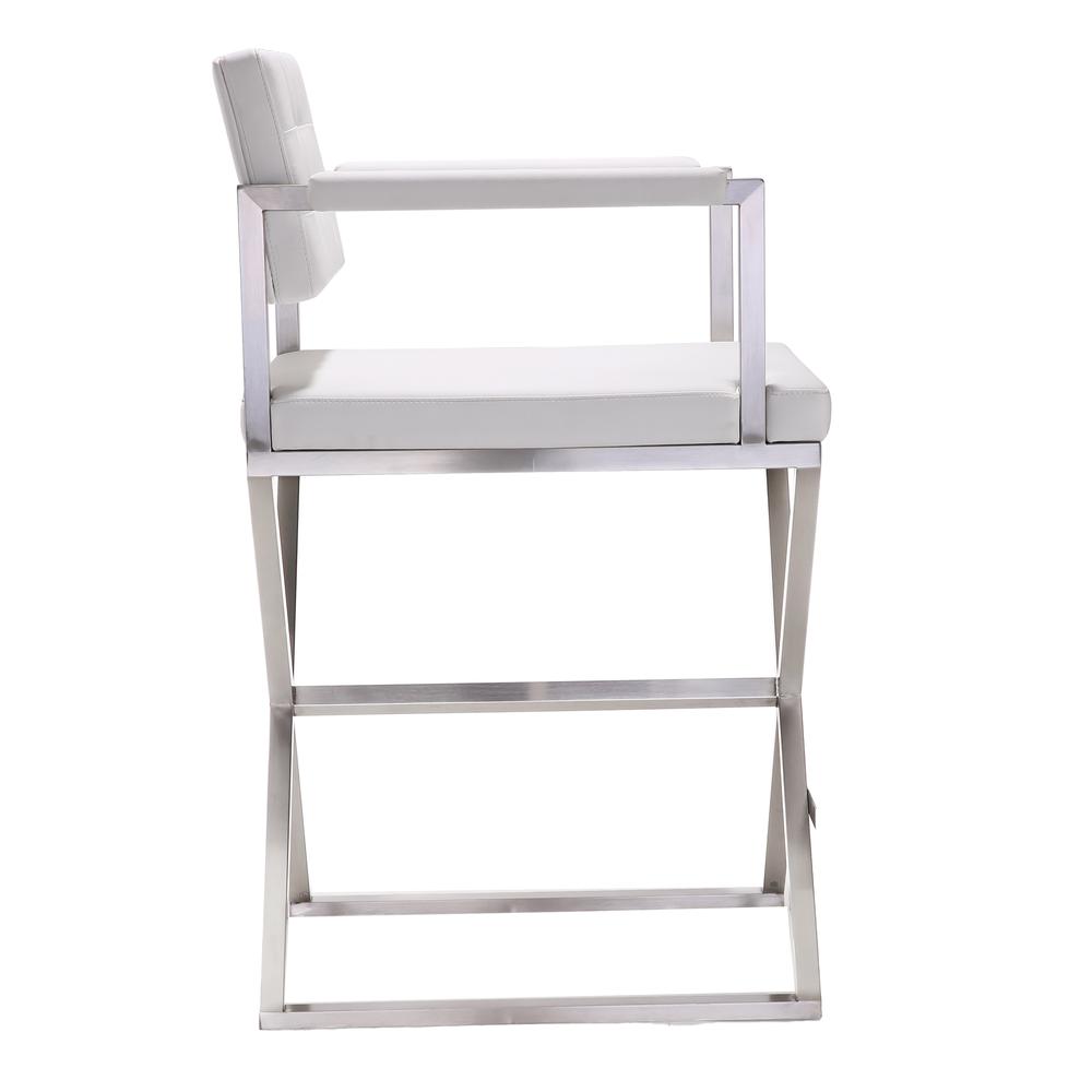 Contemporary White Steel Counter Stool, Belen Kox